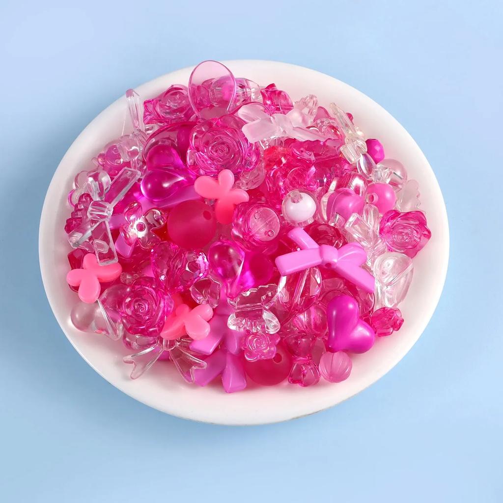 30g/bag Fun Mixing Style Candy Color Transparent Acrylic Beads DIY Handmade Pen Bracelet Jewelry Making Phone Chain Accessories
