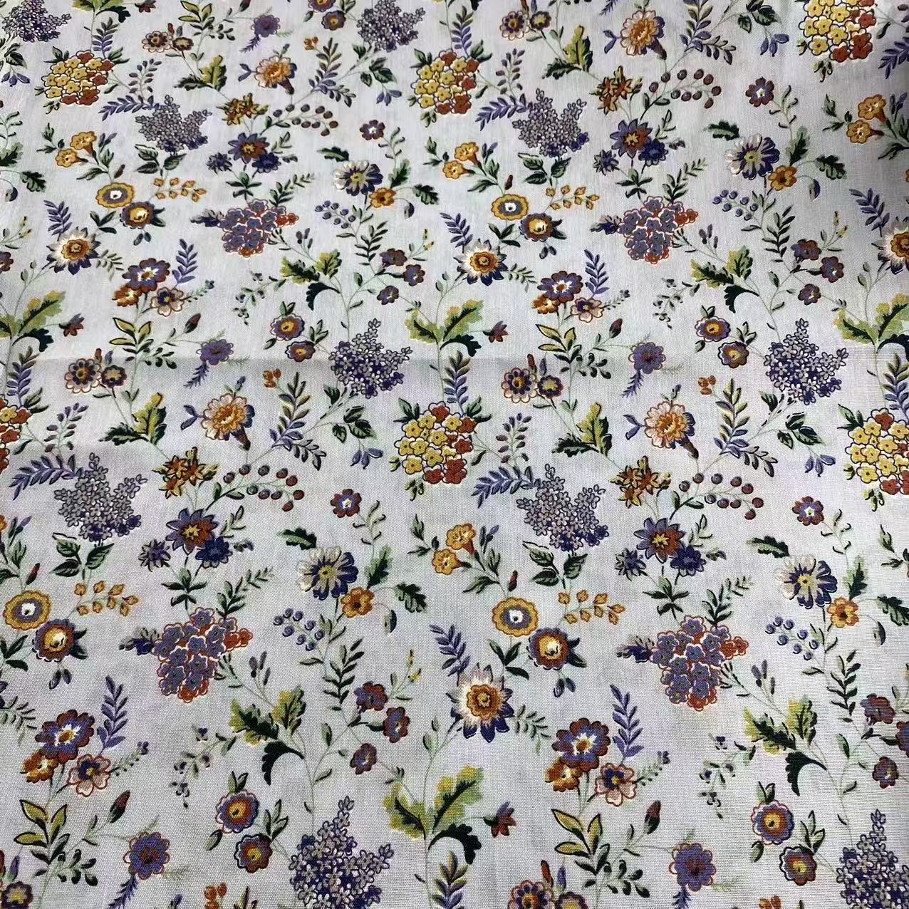 100% Cotton Poplin Printed Ditsy Floral Fabric for Children s Clothing & Women s Dresses