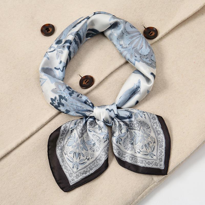 Luxus Damen Seiden-Quadratschal Schal Mode Xiaoxiangfeng Druckdesign Satin Hijab Tücher Halstuch Damen Haarbänder 70*70CM
