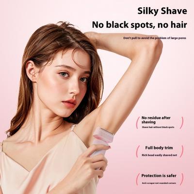 Rasoio Elettrico da Donna a Doppia Testina Ricaricabile USB Impermeabile Portatile Viso Corpo Zona Bikini Braccia Gambe Depilatore Epilatore Rasoio Trimmer