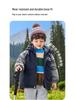 2025 New Boys' Thickened Hooded Cotton Jacket - European Winter Style with Contrasting Colors for Toddlers and Children