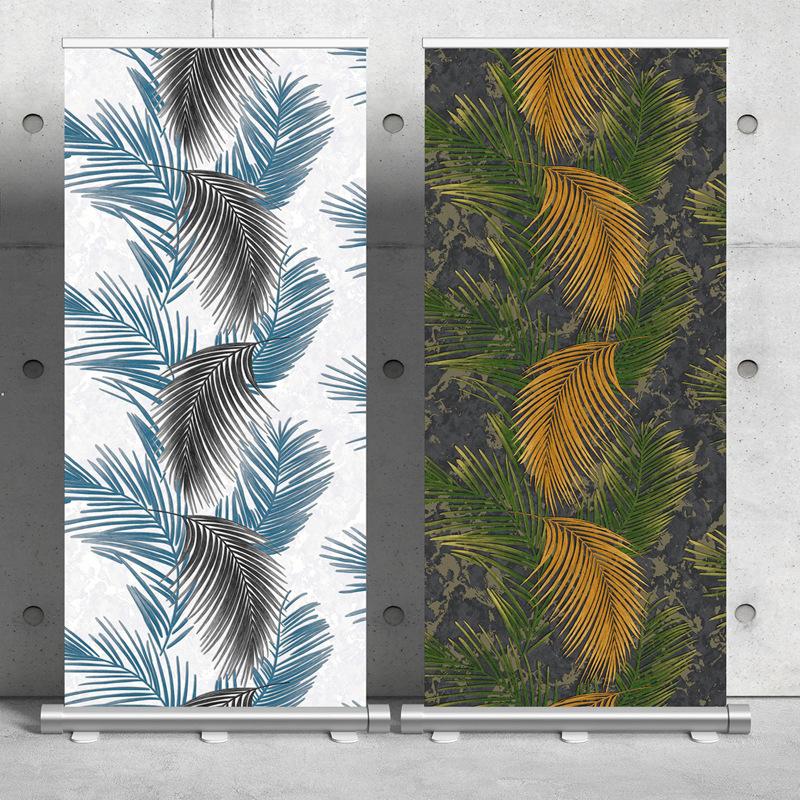 3D American Rural Palm Leaves Wallpaper Bedroom Living Room TV Sofa Background Wallpaper Retro