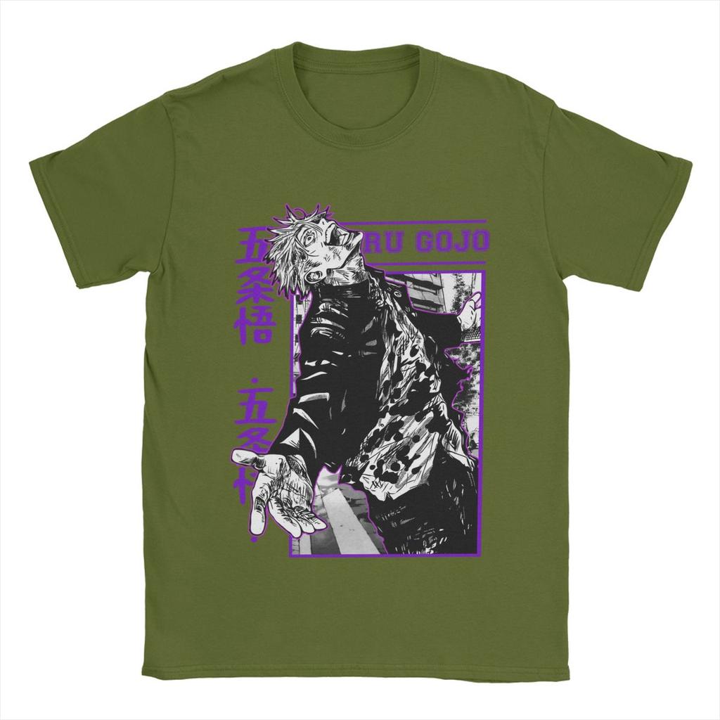 Gojo Satoru T Shirt Men Cotton Leisure T-Shirts Crew Neck Anime Tee Shirt Short Sleeve Clothes Big Size