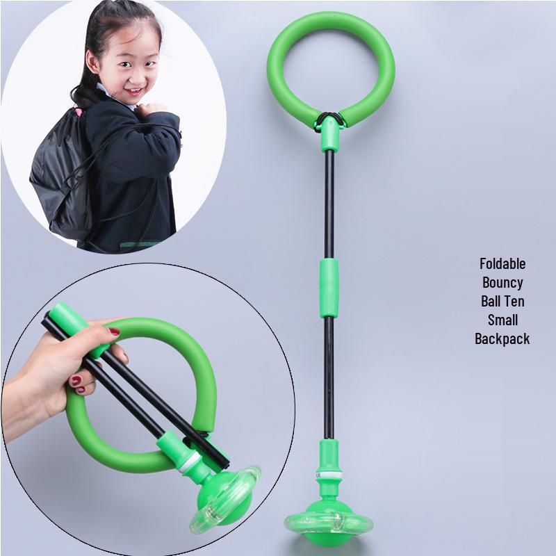 Elastic Flashing Bouncing Ball and Rotating Jump Hoop Set for Kids and Adults