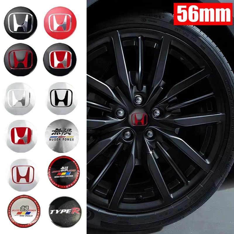 56MM Car Wheel Rim Center Hub Caps Stickers for Honda Civic Fit Jazz Accord 10th 8th CRV HRV City Odyssey Passport Pilot fv0  Vezel