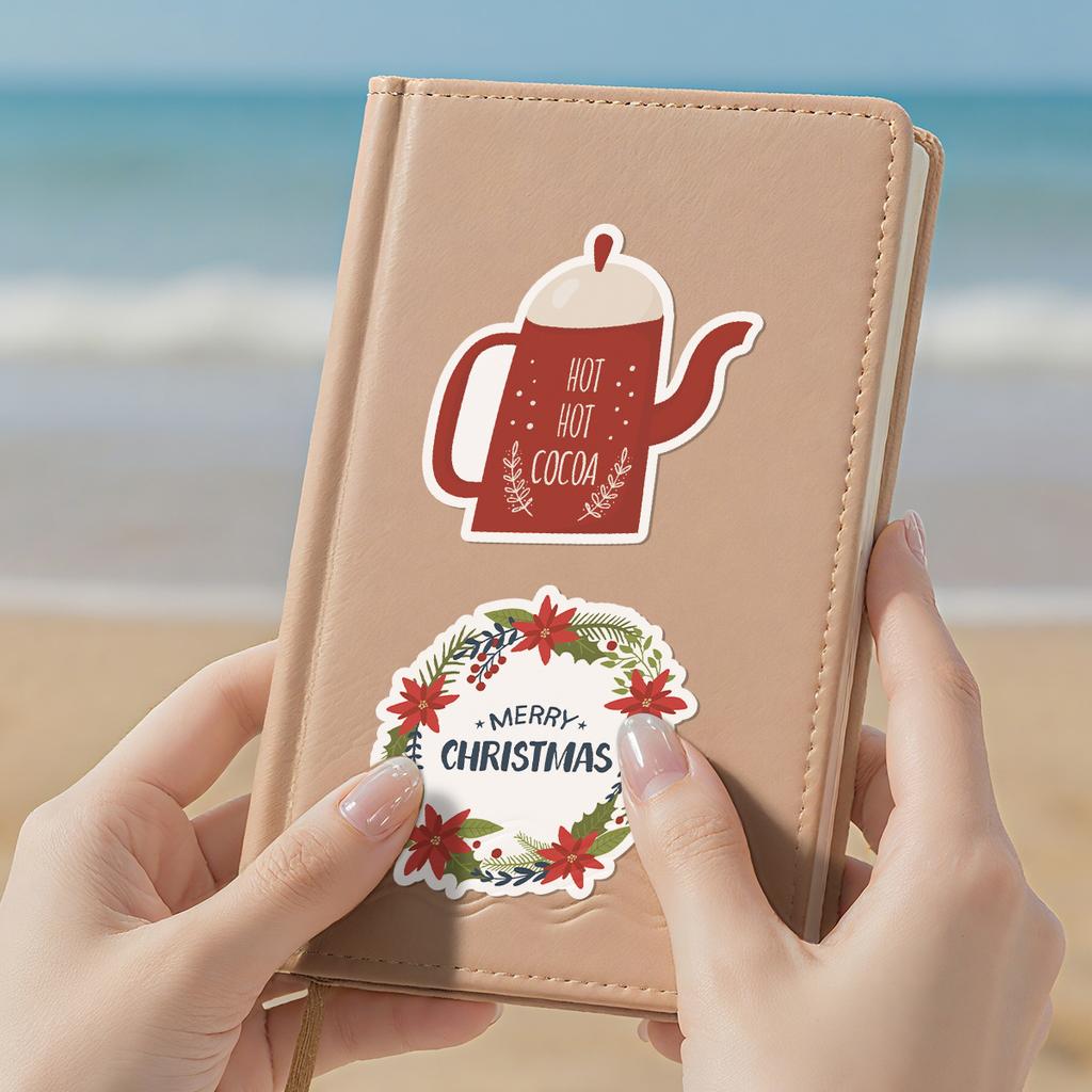 50 Christmas Doodle Stickers Suitcase Car Notebook Skateboard Water Cup Waterproof Decorative Stickers