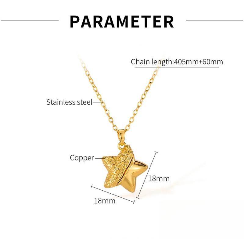 Hammer Pattern Small Star Necklace for Women Fashion Five-pointed Star Pendant Necklace Jewelry and Accessories