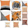 Nordic Orange Irregular Geometric Wave Cushion Gift B&B Bay Window Sofa Chair Backrest Pillow Cover