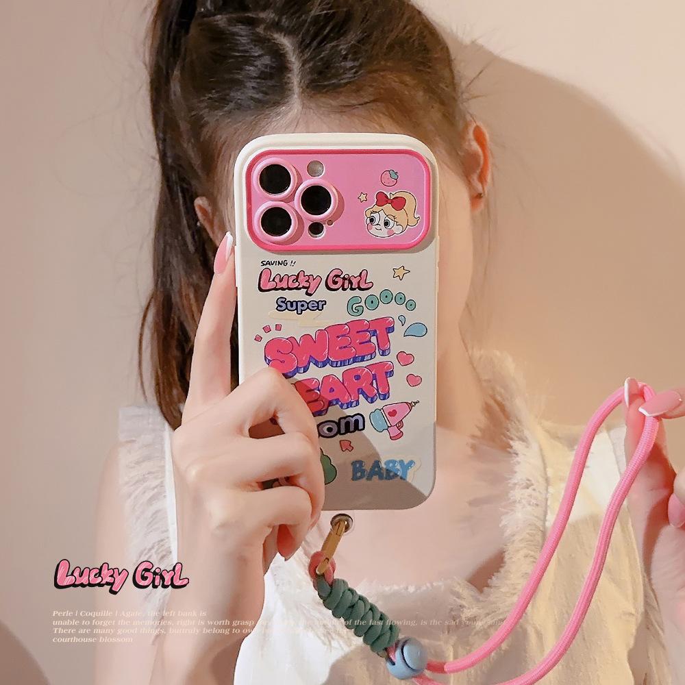Water Gun Girl Is Suitable for Iphone14 IPhone 12  Phone Case 13 Pro Max  Pink Bracelet 16 All Inclusive 15  Huawei