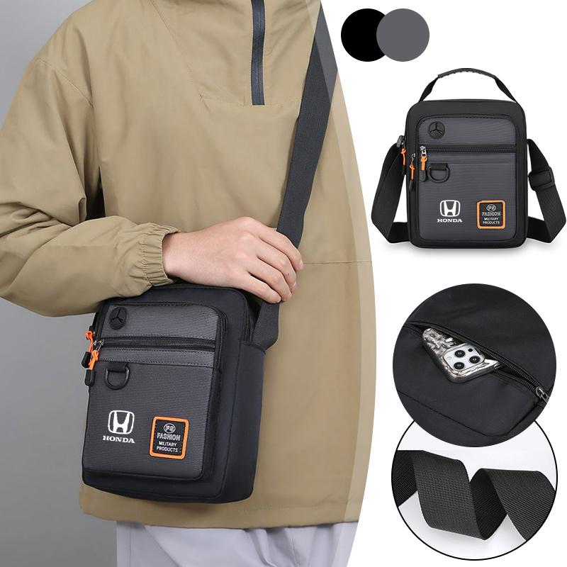 FLVCM1 Men's Shoulder Bag Waterproof Large Capacity Nylon Fashion Travel Sports Handbag Crossbody Pouch for Honda Civic Accord CRV Jazz