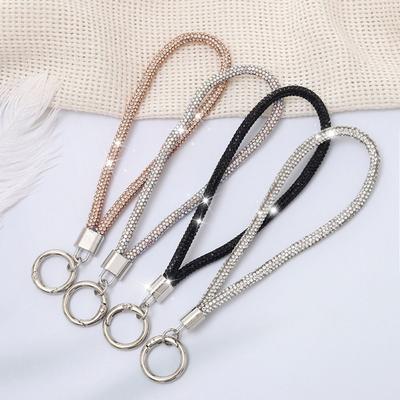 Glitter Rhinestone Phone Lanyard Bright Phone Keychain Hanging Anti-lost Rope  Phone Accessories