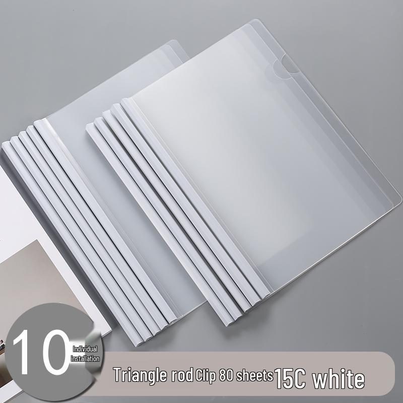50-Pack A4 Lever Arch Files: Transparent, Thickened Plastic Folder with Classification Clips