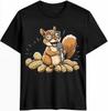 Funny Singing Squirrel with Peanuts Graphic T-shirt