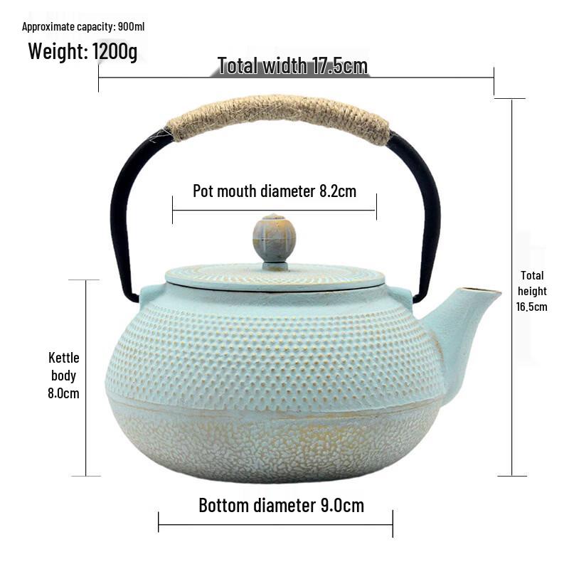 Granular Light Blue Pottery Teapot