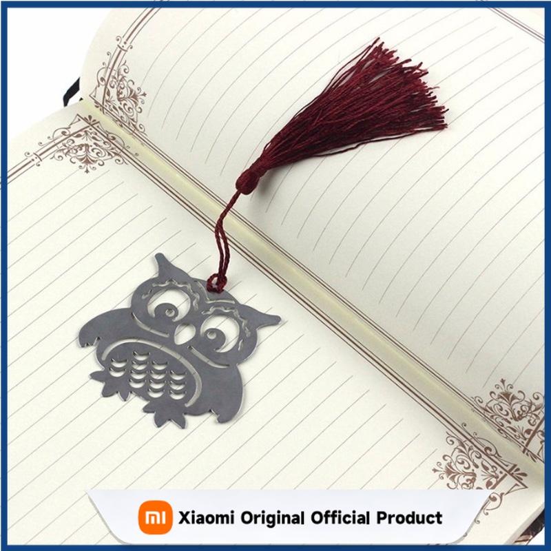 Xiaomi 2026 Cute Owl Bird Metal Bookmark Tassel Pendant Book Markers Stationery Gift For Students Kids