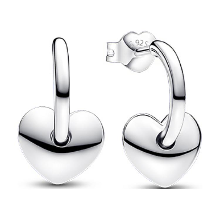 Pandora Heart Shaped Open 925 Silver Earrings Women earrings 293460C00 Box