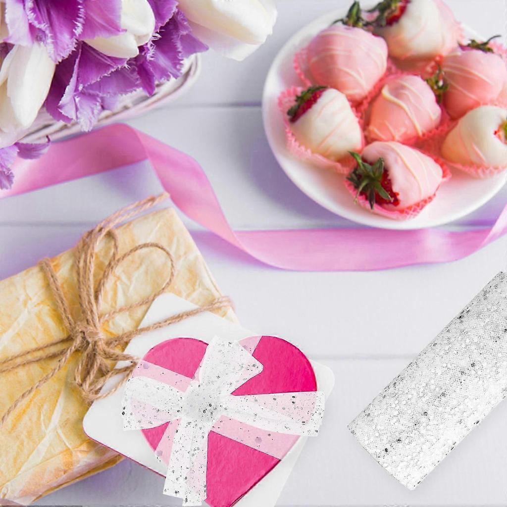 Glitter Tulle Fabric Decorative Organza for Wedding Table Decoration 6 Rolls