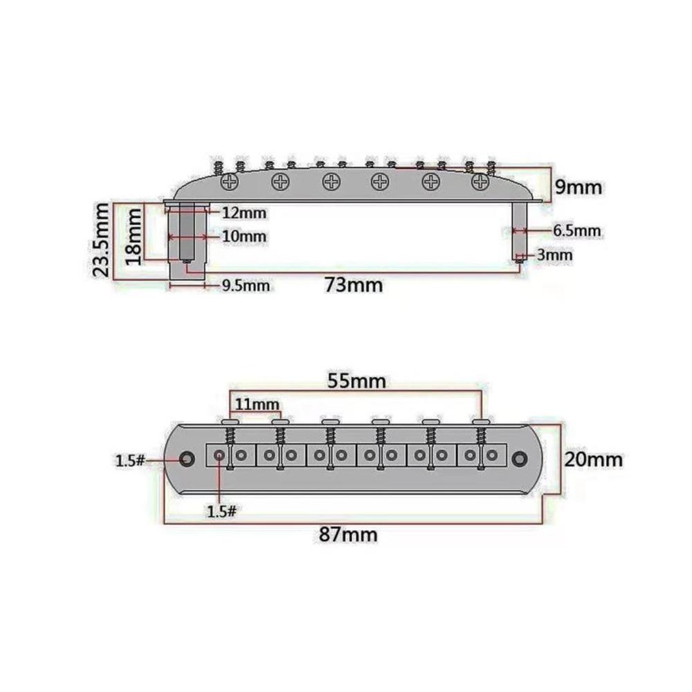1 Set JM JazzMaster Gitarrenbrücke Verstellbar Gewindet 6 Saitenreiter Gitarrenmeisterbrücke Für E-Gitarre im Meister-Stil