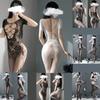Plus Size Sexy Xxxxl Fishnet Bodysuit Kostyme Dame Bodystocking Undertøy for kvinner Undertøy Body Suit Åpen BH Gjennomsiktig