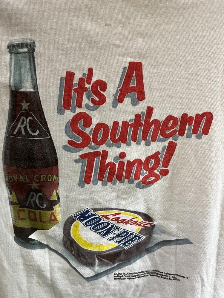 Винтажная графическая футболка 2003 года RC Cola & Moonpie Двусторонняя XL Royal Crown МАЛЕНЬКАЯ Унисекс футболка XXXXL