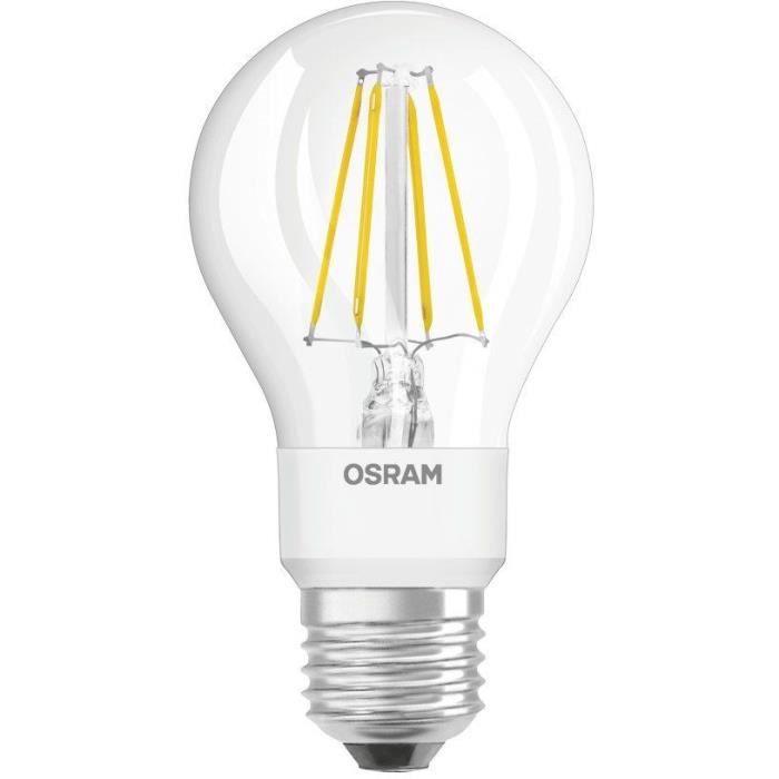 OSRAM Ampoule STAR+ LED Standard clair filament Glow dim 4,5W=40 E27