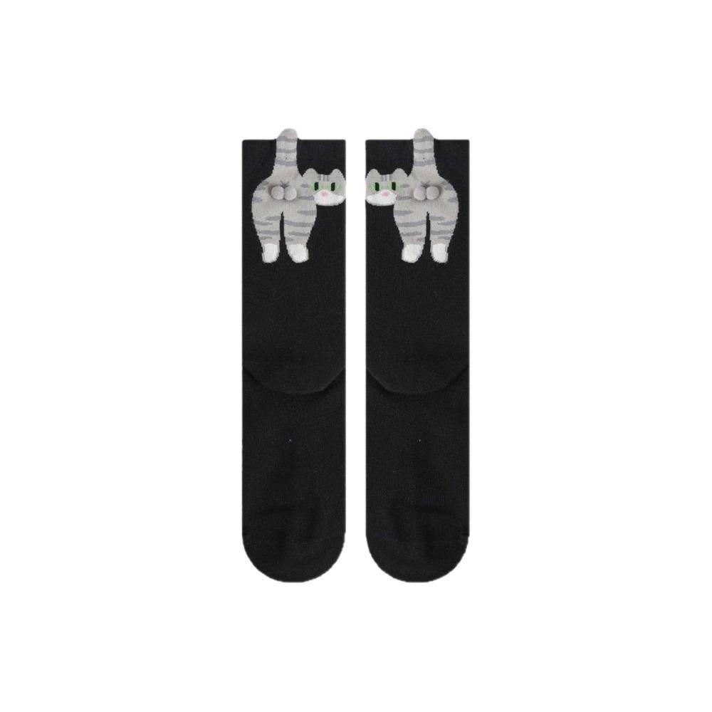 Soft Cartoon Cat Socks Breathable Novelty Kitty Socks Cute 3D Cat Eggs Socks Lady