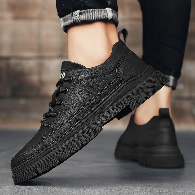

2025 Men s Autumn Leather Low-Top Martin Boots - Soft Sole Casual Workwear Shoes. 44