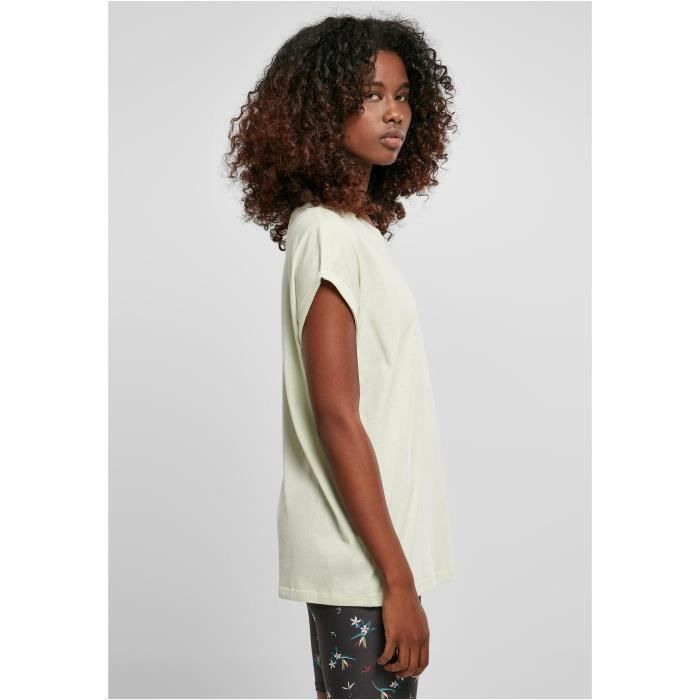 T-shirt femme - Urban Classics - Extended shoulder - Vert clair - Manches longues - Taille XS