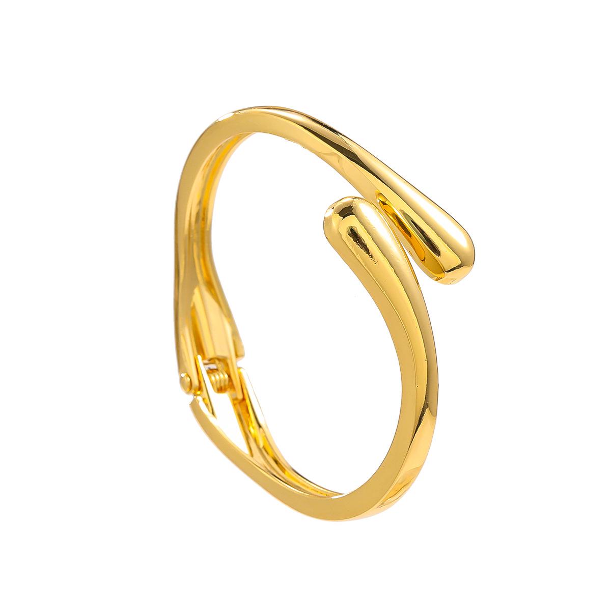 

Классический модный открытый металлический браслет-кольцо золотой