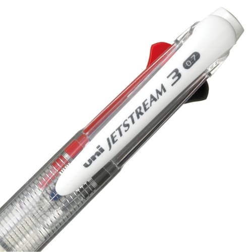 Mitsubishi Pencil 3 Color Ballpoint Pen Jet Stream 0.7 Transparent Easy to Write SXE340007.T