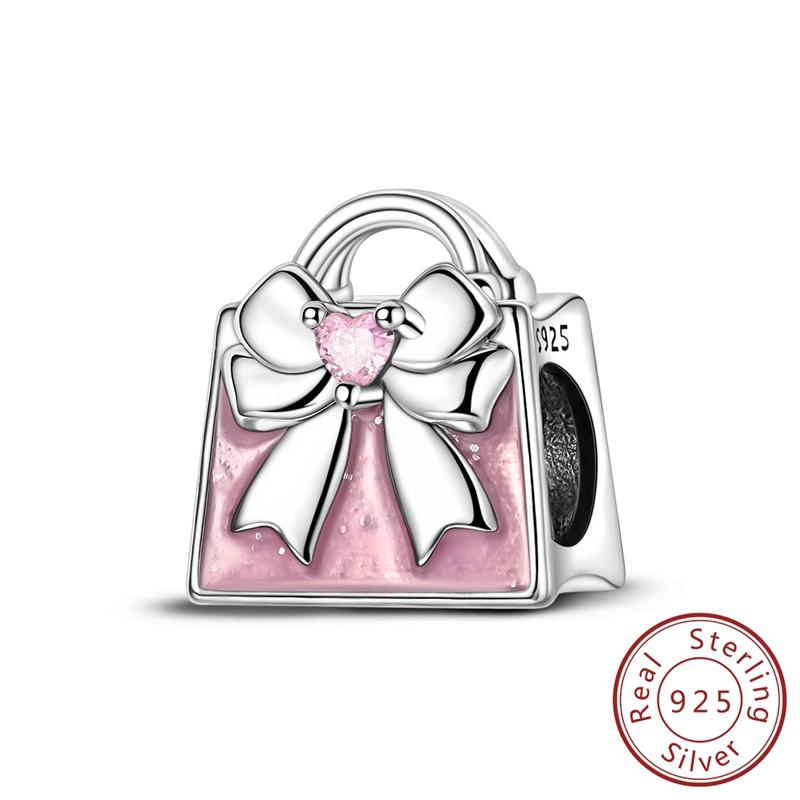 Real Copper Charms Luminous Firefly Butterfly Sunflower Pink Beads Fit Original Bracelet Women Birthday Diy Jewelry