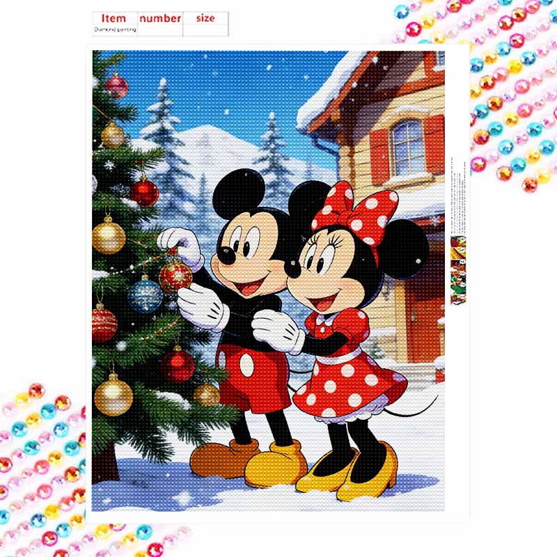 Disney Diamond Art Painting Kit 5D Diamond Christmas Tree Painting Dot Art Gemstone Crystal Paint Diamond Home Wall Decor
