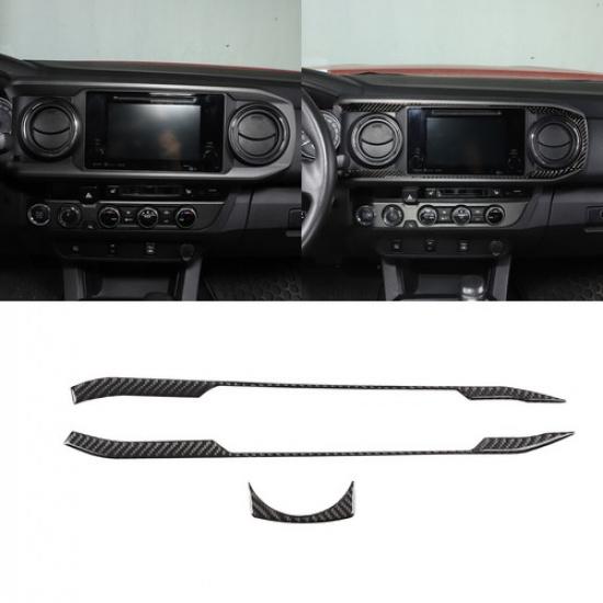 Carbon Fiber Central control navigation screen trims For Toyota Tacoma 15-20