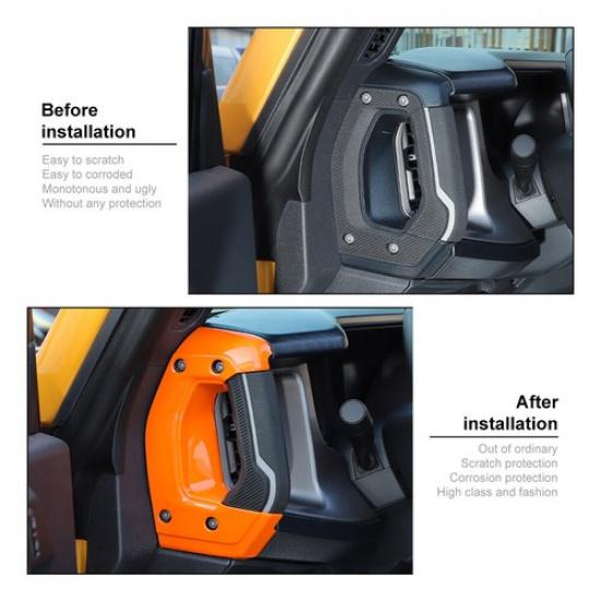Center Console Both Side Handle Cover Decoration Trim For Ford Bronco 21+Orange