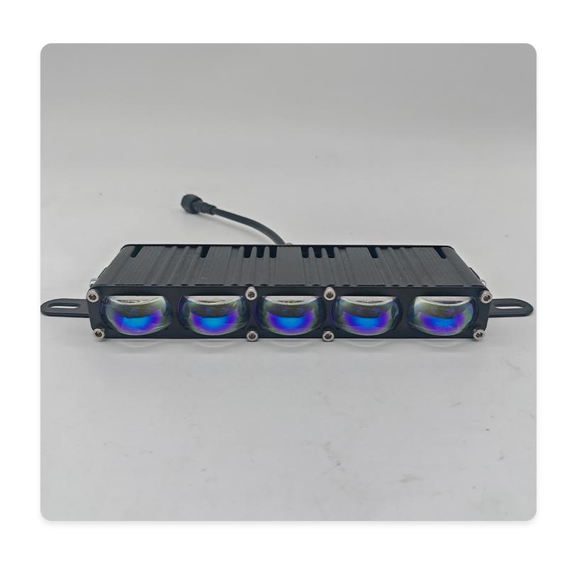 5 LED Car Grill Driving Lights Projector Fog Lamp for Truck Offroad UTV ATV Motorcycle Universal LED Bar Hi-Lo Beam White Yellow