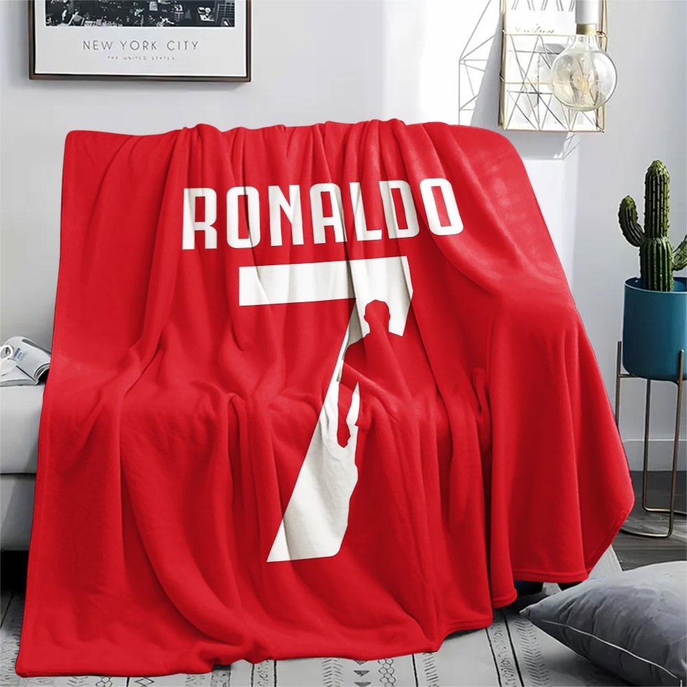 1PC CR7 Cristiano Ronaldo Patterned Flannel Blanket Suitable For All Seasons for Home Decor Warmth and Comfort Gifts Holiday Present
