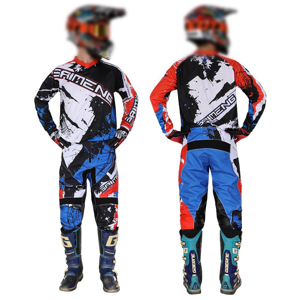 Ensemble Motocross Enfant Maillot et Pantalon Moto Vêtements Enfants Grand Garçon Fille Ensemble Équipement MX Jeunes Combinaison de Course