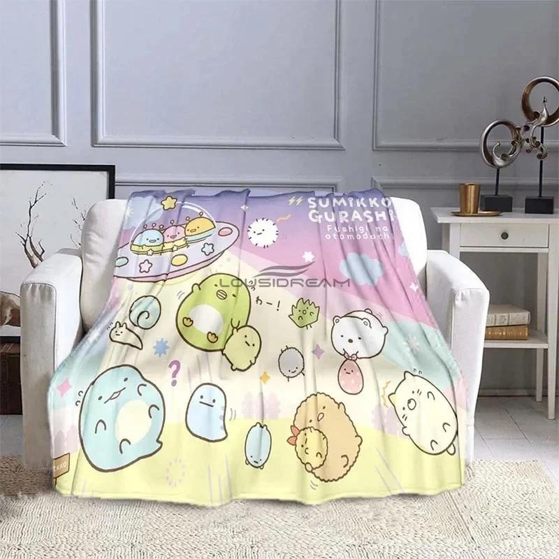 Fashion D Print Sumikko Gurashi Cartoon Cute Anime Soft Flannel Blanket for Sofa Bed Home Textile Plush Throw