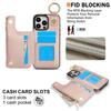 Zipper Cards Solt Wallet Ring Holder Leather Case For iPhone 16 Pro Max 15 Plus 14 13 12 11 Double Buckle Magnetic Rfid Cover