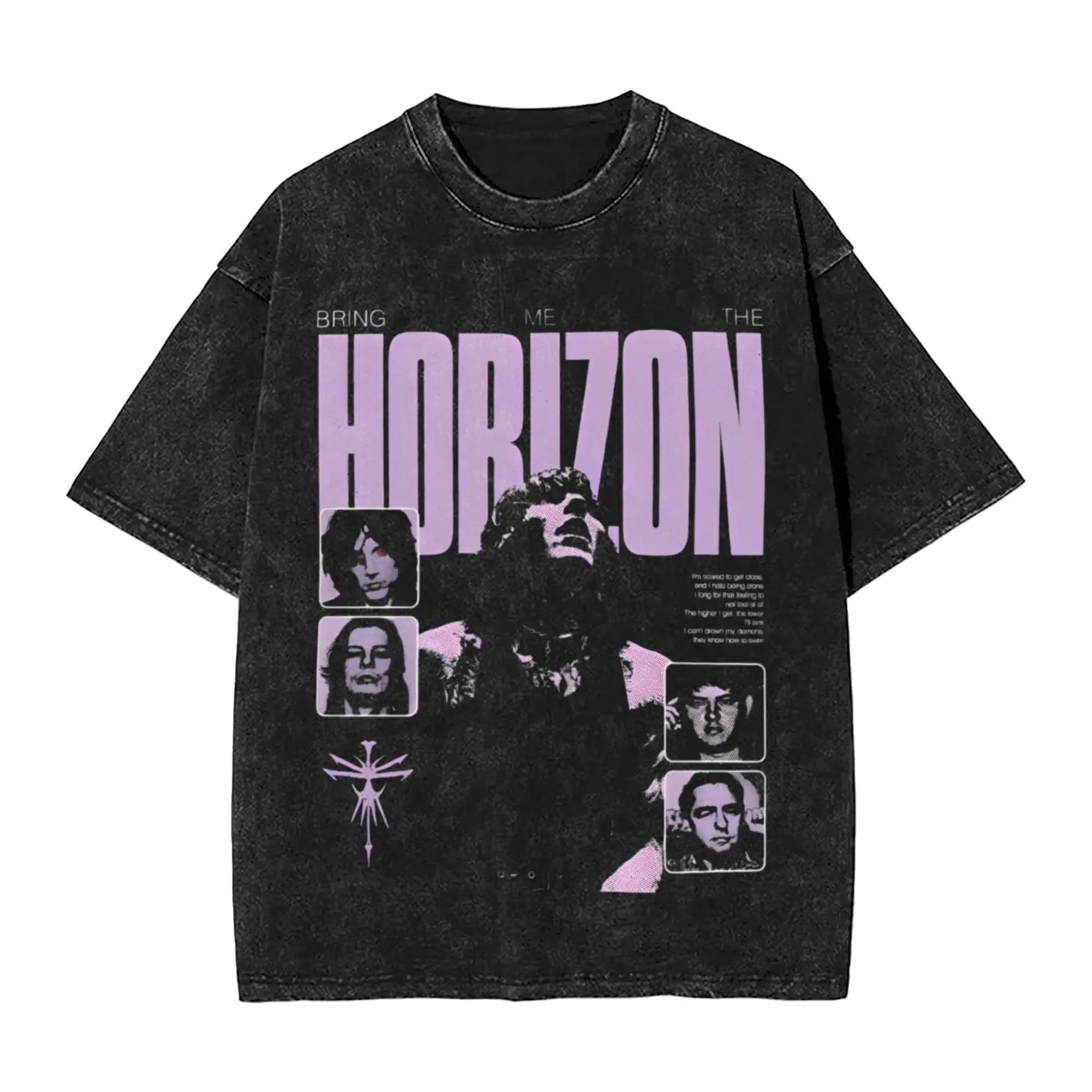 

Футболки ROCK Band Bring Me The Horizon для фанатів BMTH Прані Вінтажні Топи Новинка Британський Літній Футболка Вінтажні Вільні Бавовняні Топи XL бежевий