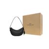 Coach Luna 27 Solid Color Zipper Closure Built-In Buckle Pocket Leather Underarm Handheld Shoulder Bag Women Bags Black CC439-B4BK