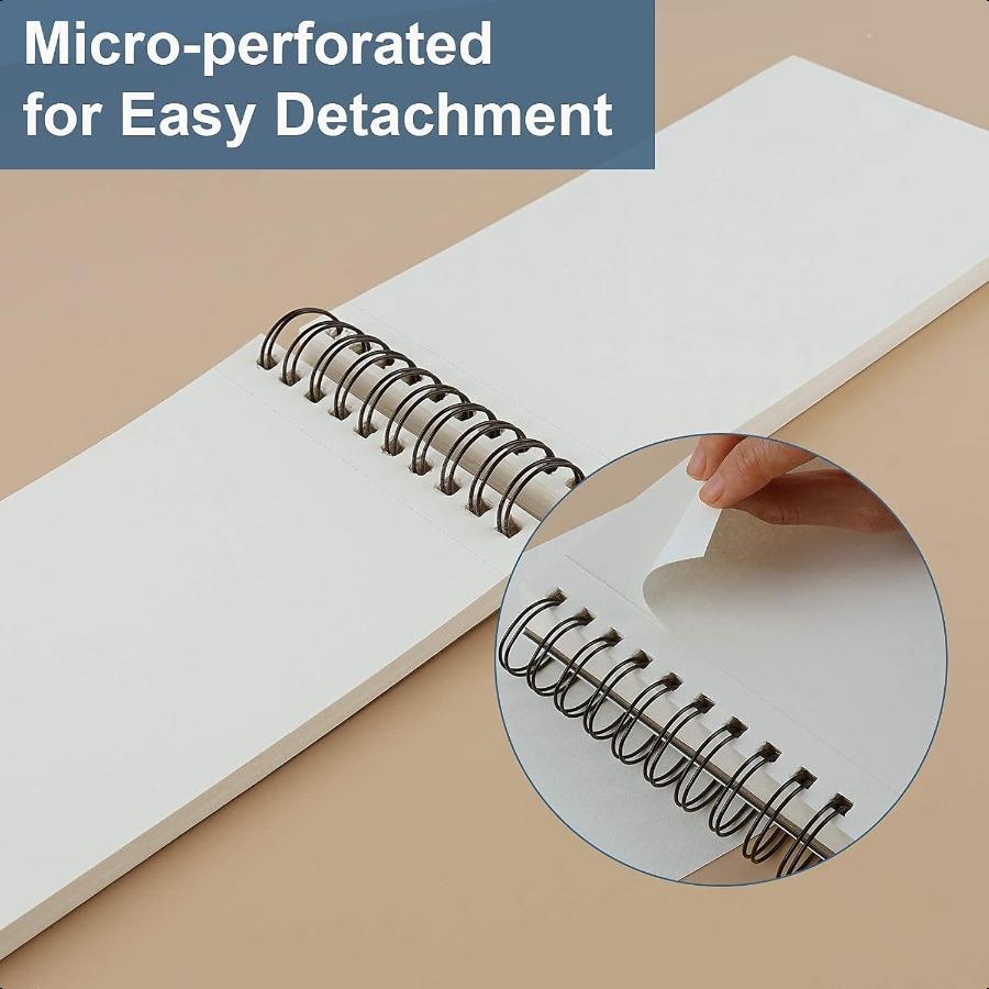 5.5 X 8.5 Sketchbook Set Top Spiral Bound Sketch Pad 2 Pack 100 Sheets Each 68lb 100gsm Drawing Paper Pad Art Sketch Book for D