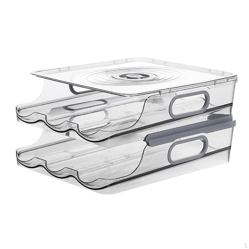Automatic Rolling Egg Holder Pantry Organization Tray Roll Down Dispenser Reusable for Shelf