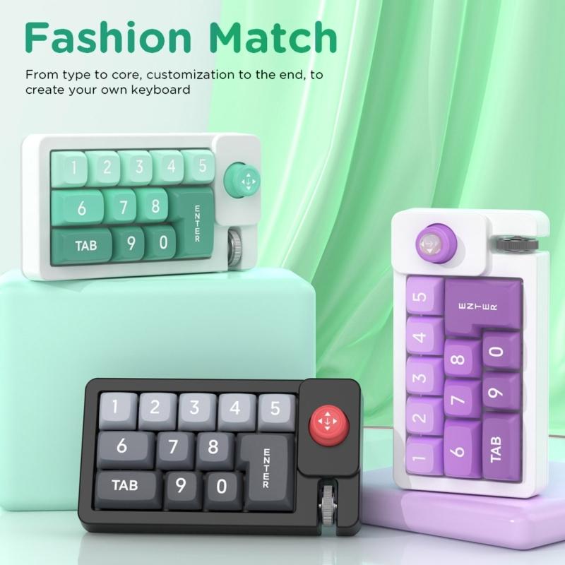 K810 Corded Mechanical Gamer Keyboard Hot-Swappable with Lighting Programmable Macros Joystick Small Keypad 12Keys
