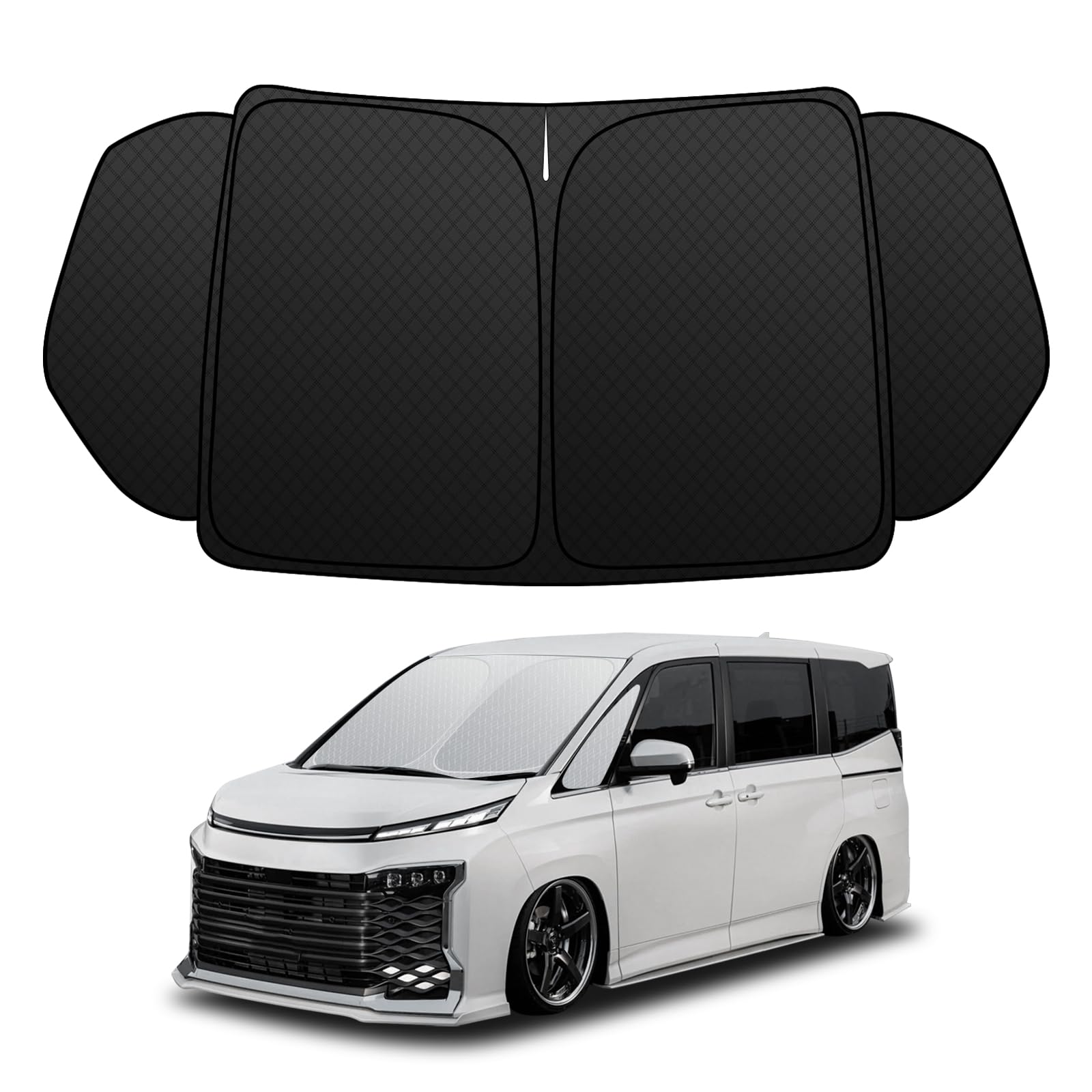 

Солнцезащитный козырек на лобовое стекло для Toyota и УФ без присосок Легкий Летний УФ Легкая установка и Интерьер Включает сумку для хранения [Улучшенная версия] Voxy/Noah чёрный