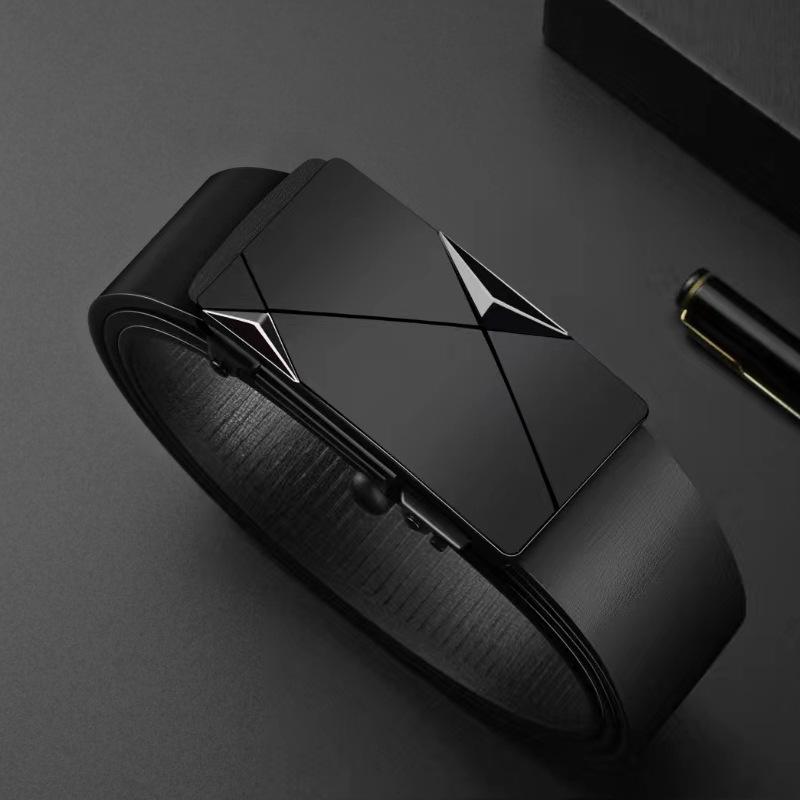 PU Leather Men s Business Belt Automatic Buckle Jeans Belt Stylish Waistband  Valentine s Day Gifts