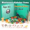 Kids Montessori Toy Wooden Magnetic Fishing Game Fine Motor Skill Counting Catch ABC Alphabet Fish Cognitive Toys Spelling Games