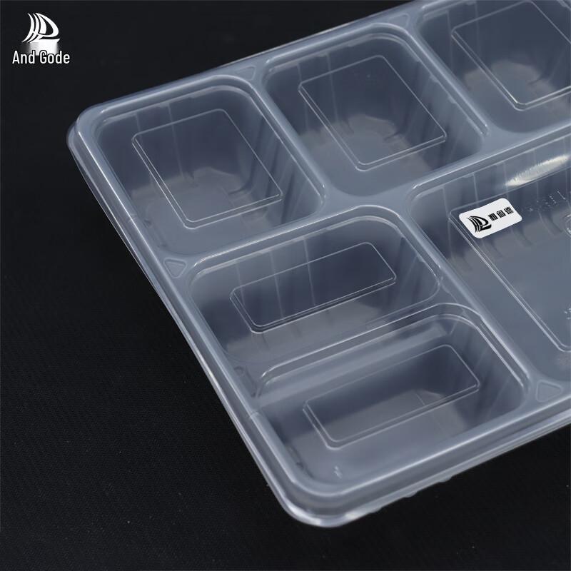 Hehe De Disposable 6-Compartment Rectangular Meal Box