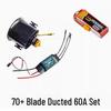 70mm RC Ducted Fan Set: 12-Blade QF2827 Brushless Motor with 60A/80A ESC for 4S/6S Batteries