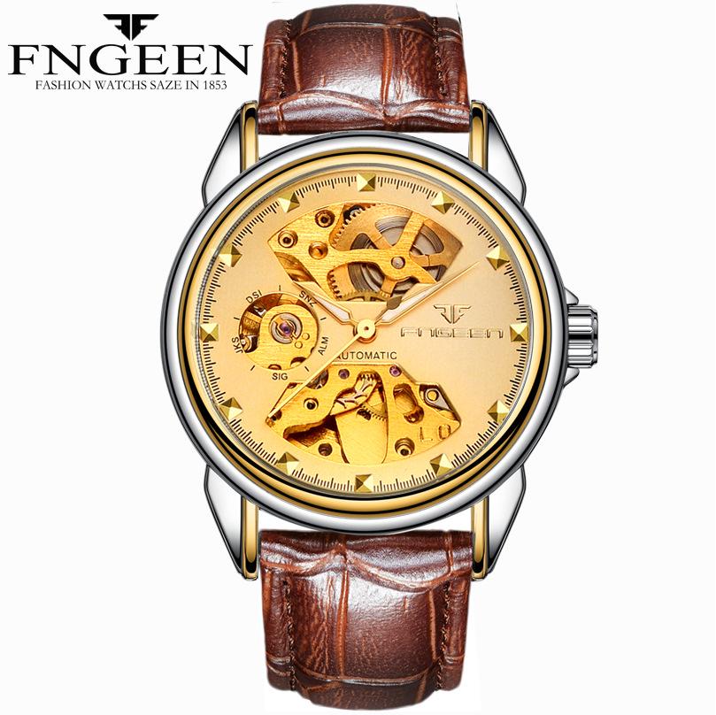 Couple Mechanical Watch Business Double-sided Hollow Men's Watch Waterproof Mechanical Gift Watch